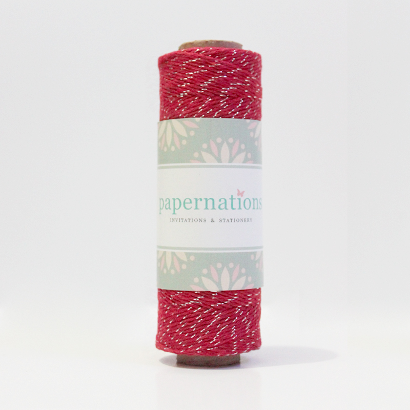 Bakers Twine - Red Silver